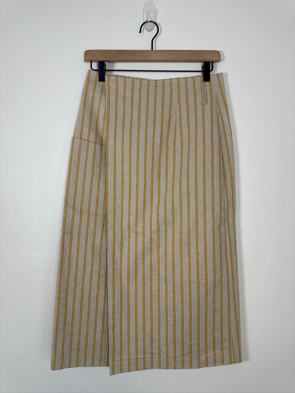 Striped Beige and Mustard Mini Skirt